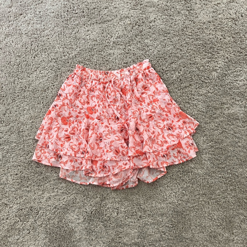 Floral Layered Skort in Pink and White